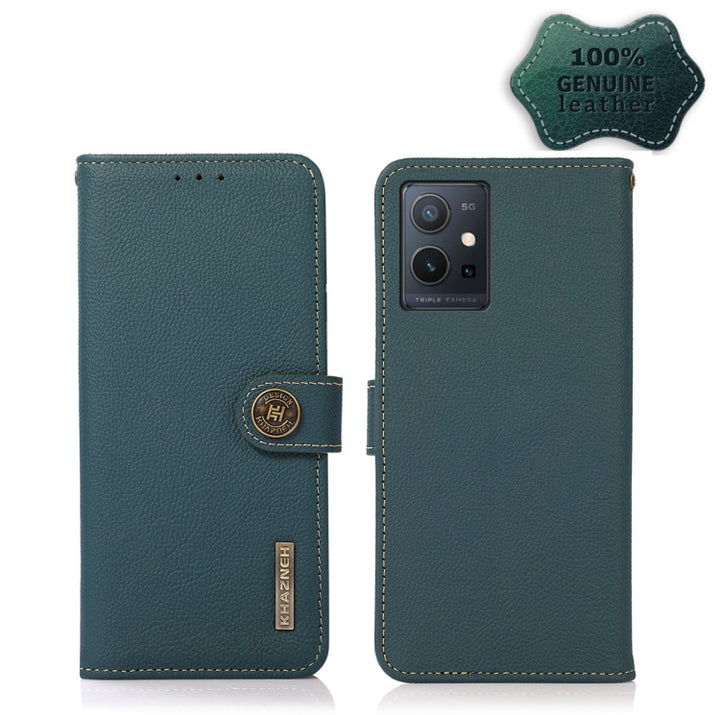 KHAZNEH Custer Genuine Leather RFID Phone Case, For vivo Y75 5G, For Sony Xperia 1 IV