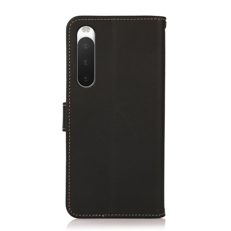 KHAZNEH Custer Genuine Leather RFID Phone Case, For Sony Xperia 10 IV, For Xiaomi Redmi Note 11E / Redmi 10 5G