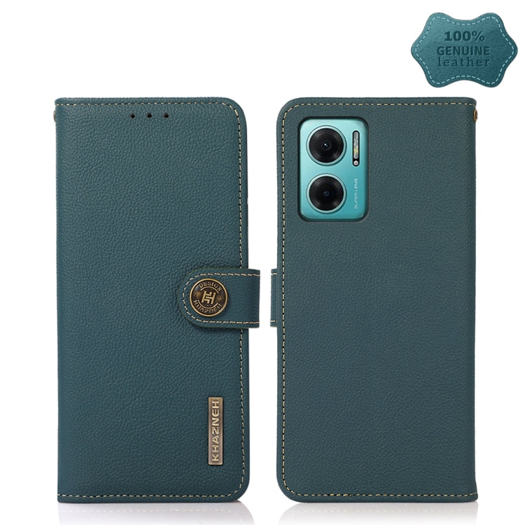 KHAZNEH Custer Genuine Leather RFID Phone Case, For Sony Xperia 10 IV, For Xiaomi Redmi Note 11E / Redmi 10 5G