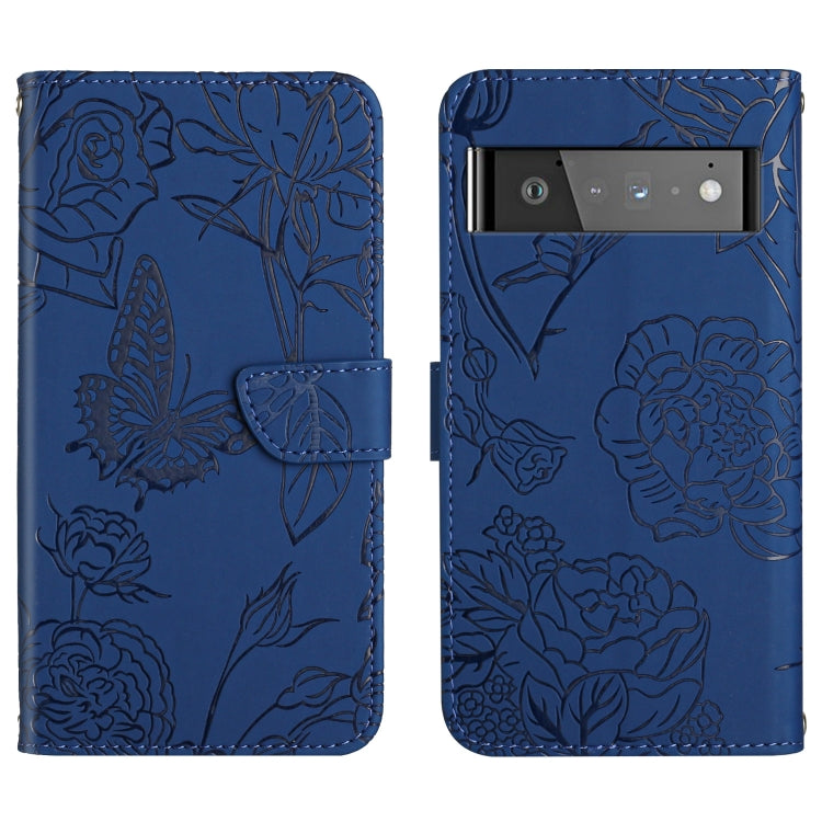 Skin Feel Butterfly Peony Embossed Leather Phone Case, For Google Pixel 6, For Google Pixel 6 Pro, For Google Pixel 6a, For Google Pixel 7 5G, For Google Pixel 7 Pro 5G, For Fujitsu Arrows F-52B