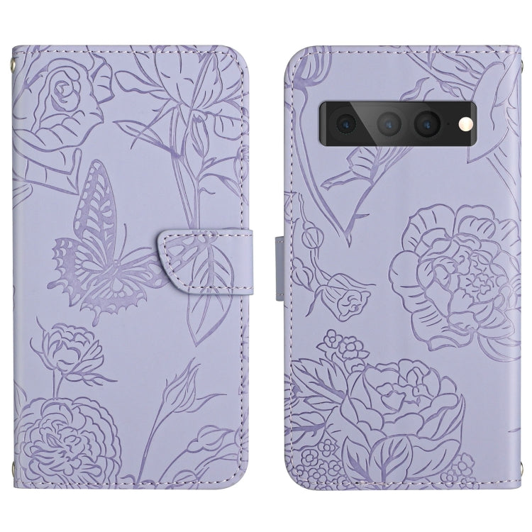 Skin Feel Butterfly Peony Embossed Leather Phone Case, For Google Pixel 6, For Google Pixel 6 Pro, For Google Pixel 6a, For Google Pixel 7 5G, For Google Pixel 7 Pro 5G, For Fujitsu Arrows F-52B