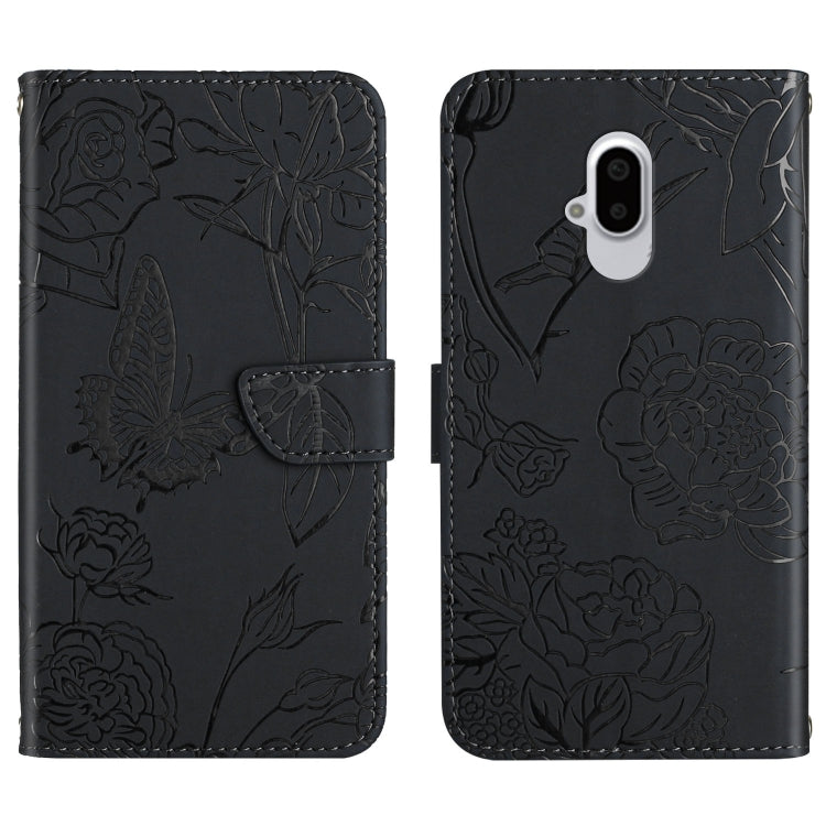 Skin Feel Butterfly Peony Embossed Leather Phone Case, For Google Pixel 6, For Google Pixel 6 Pro, For Google Pixel 6a, For Google Pixel 7 5G, For Google Pixel 7 Pro 5G, For Fujitsu Arrows F-52B