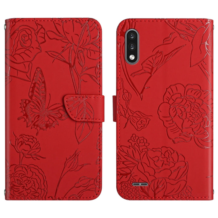 Skin Feel Butterfly Peony Embossed Leather Phone Case, For LG K22, For LG K42, For LG K52, For LG Velvet 2 Pro, For Sony Xperia 1 III, For Sony Xperia 1 IV