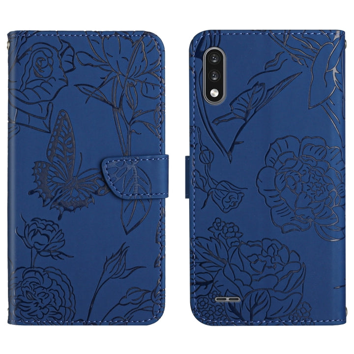 Skin Feel Butterfly Peony Embossed Leather Phone Case, For LG K22, For LG K42, For LG K52, For LG Velvet 2 Pro, For Sony Xperia 1 III, For Sony Xperia 1 IV