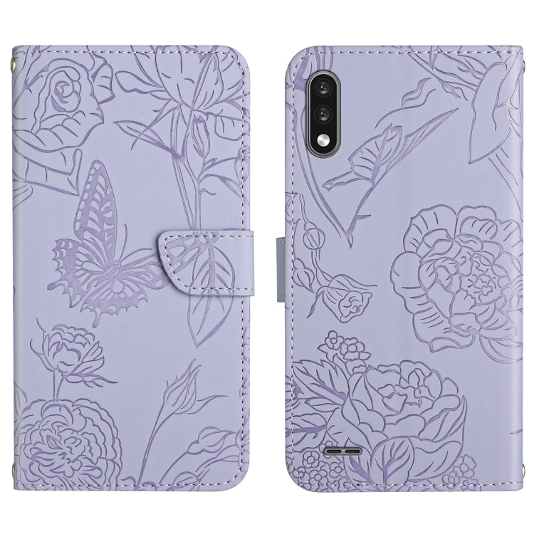 Skin Feel Butterfly Peony Embossed Leather Phone Case, For LG K22, For LG K42, For LG K52, For LG Velvet 2 Pro, For Sony Xperia 1 III, For Sony Xperia 1 IV