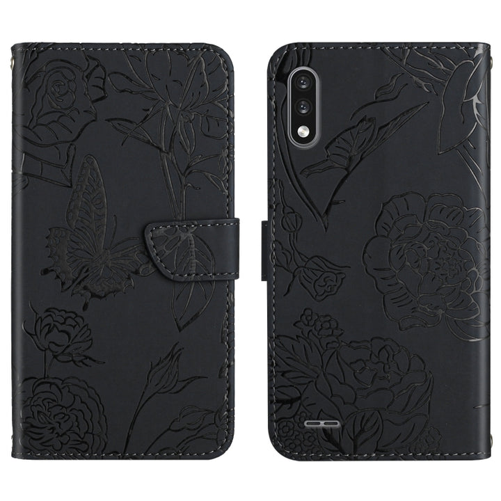 Skin Feel Butterfly Peony Embossed Leather Phone Case, For LG K22, For LG K42, For LG K52, For LG Velvet 2 Pro, For Sony Xperia 1 III, For Sony Xperia 1 IV