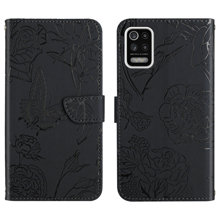 Skin Feel Butterfly Peony Embossed Leather Phone Case, For LG K22, For LG K42, For LG K52, For LG Velvet 2 Pro, For Sony Xperia 1 III, For Sony Xperia 1 IV