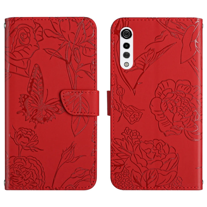 Skin Feel Butterfly Peony Embossed Leather Phone Case, For LG K22, For LG K42, For LG K52, For LG Velvet 2 Pro, For Sony Xperia 1 III, For Sony Xperia 1 IV