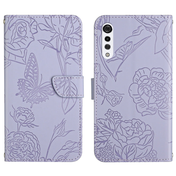 Skin Feel Butterfly Peony Embossed Leather Phone Case, For LG K22, For LG K42, For LG K52, For LG Velvet 2 Pro, For Sony Xperia 1 III, For Sony Xperia 1 IV