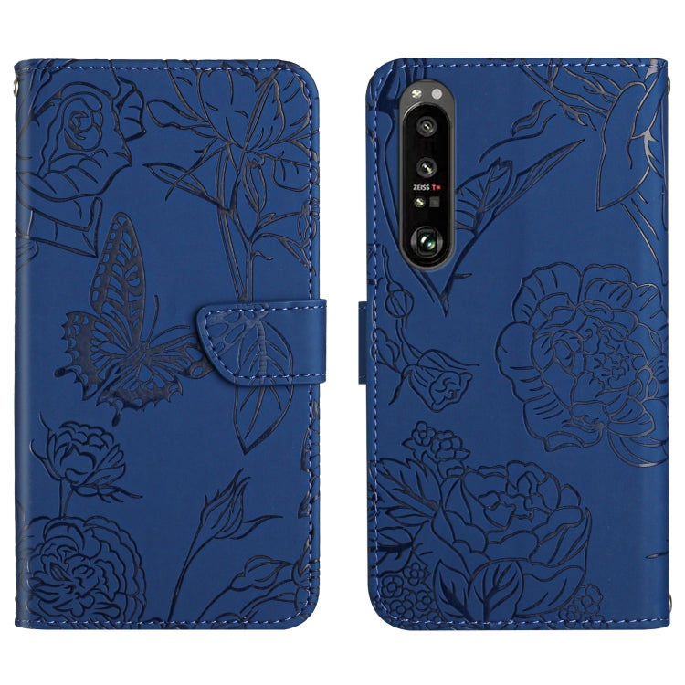 Skin Feel Butterfly Peony Embossed Leather Phone Case, For LG K22, For LG K42, For LG K52, For LG Velvet 2 Pro, For Sony Xperia 1 III, For Sony Xperia 1 IV