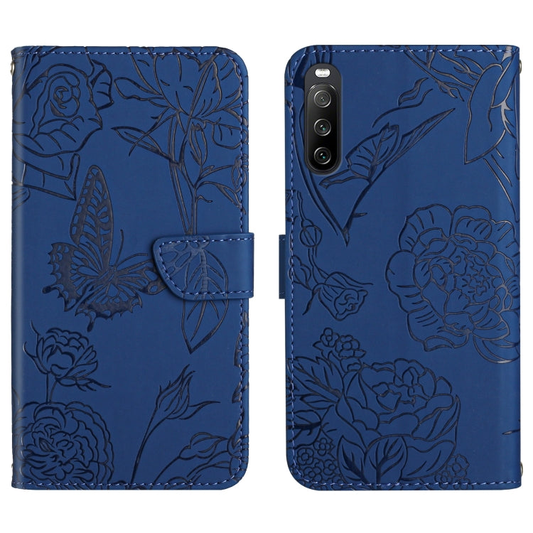 Skin Feel Butterfly Peony Embossed Leather Phone Case, For Sony Xperia 5 III, For Sony Xperia 10 III, For Sony Xperia 10 IV, For Sony Xperia ACE II, For Sony Xperia Pro-I