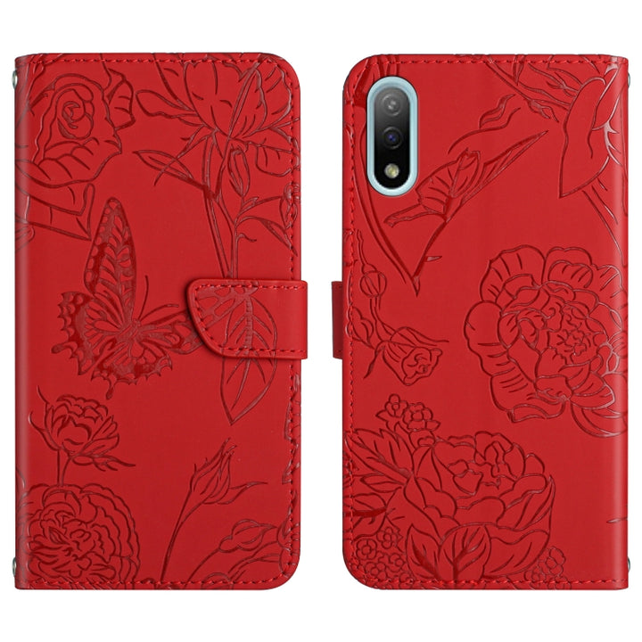 Skin Feel Butterfly Peony Embossed Leather Phone Case, For Sony Xperia 5 III, For Sony Xperia 10 III, For Sony Xperia 10 IV, For Sony Xperia ACE II, For Sony Xperia Pro-I