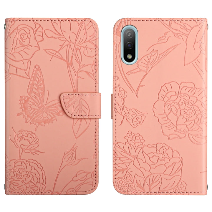 Skin Feel Butterfly Peony Embossed Leather Phone Case, For Sony Xperia 5 III, For Sony Xperia 10 III, For Sony Xperia 10 IV, For Sony Xperia ACE II, For Sony Xperia Pro-I