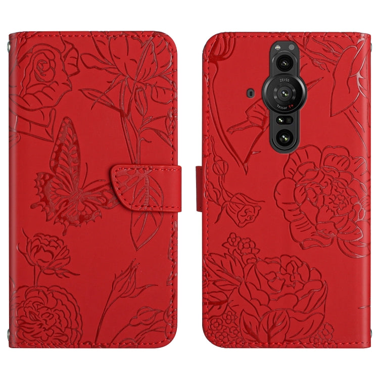 Skin Feel Butterfly Peony Embossed Leather Phone Case, For Sony Xperia 5 III, For Sony Xperia 10 III, For Sony Xperia 10 IV, For Sony Xperia ACE II, For Sony Xperia Pro-I