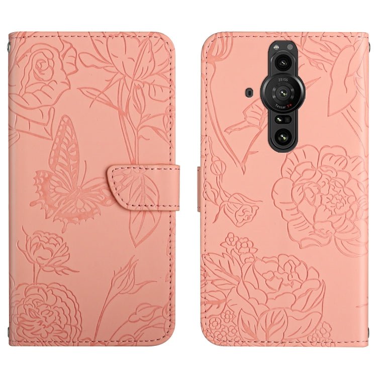 Skin Feel Butterfly Peony Embossed Leather Phone Case, For Sony Xperia 5 III, For Sony Xperia 10 III, For Sony Xperia 10 IV, For Sony Xperia ACE II, For Sony Xperia Pro-I