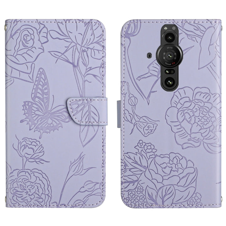 Skin Feel Butterfly Peony Embossed Leather Phone Case, For Sony Xperia 5 III, For Sony Xperia 10 III, For Sony Xperia 10 IV, For Sony Xperia ACE II, For Sony Xperia Pro-I