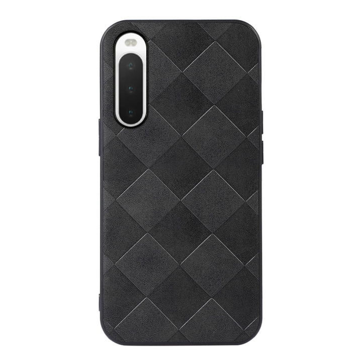 Weave Plaid PU Phone Case, For Sony Xperia 10 IV, For Sony Xperia Ace III