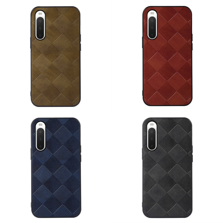 Weave Plaid PU Phone Case, For Sony Xperia 10 IV, For Sony Xperia Ace III