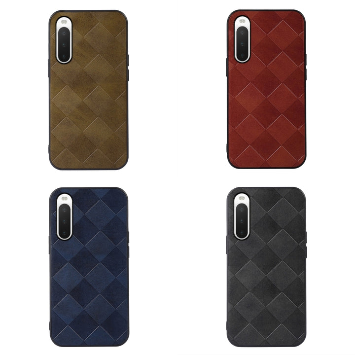 Weave Plaid PU Phone Case, For Sony Xperia 10 IV, For Sony Xperia Ace III