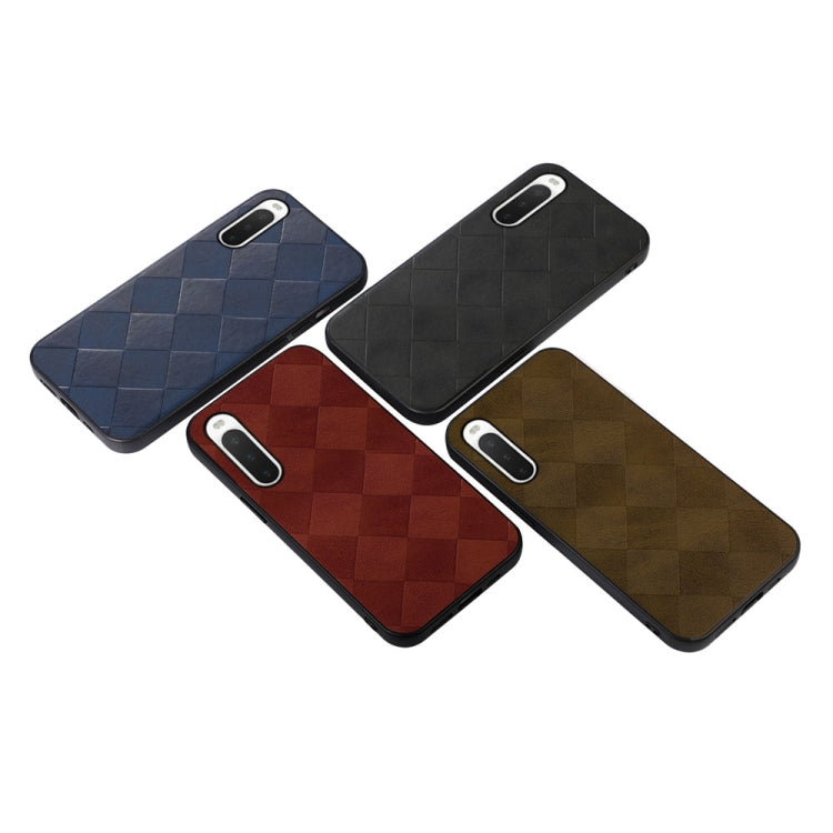 Weave Plaid PU Phone Case, For Sony Xperia 10 IV, For Sony Xperia Ace III