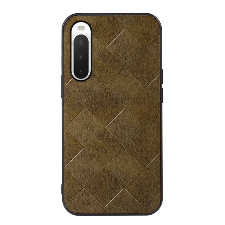 Weave Plaid PU Phone Case, For Sony Xperia 10 IV, For Sony Xperia Ace III