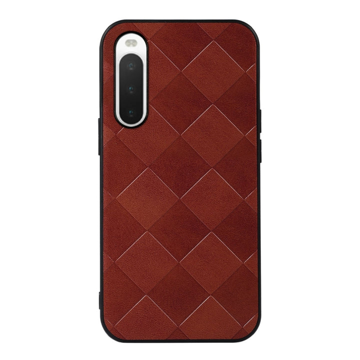 Weave Plaid PU Phone Case, For Sony Xperia 10 IV, For Sony Xperia Ace III