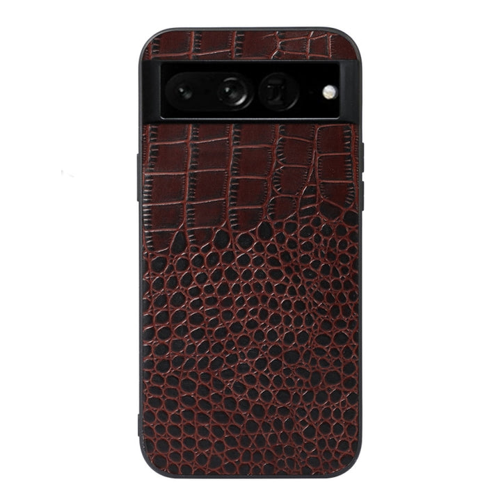 Crocodile Top Layer Cowhide Leather Phone Case, For Google Pixel 7 Pro 5G, For Google Pixel 7 5G