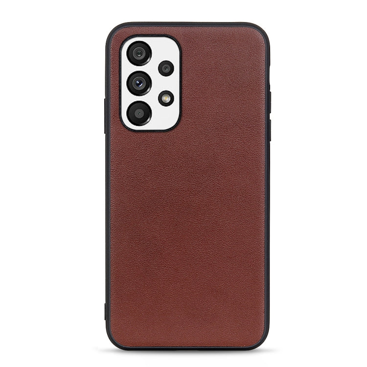 Accurate Hole Lambskin Texture Genuine Leather Phone Case, For OnePlus 10 Pro, For Google Pixel 7, For Google Pixel 7 Pro, For Samsung Galaxy A73 5G