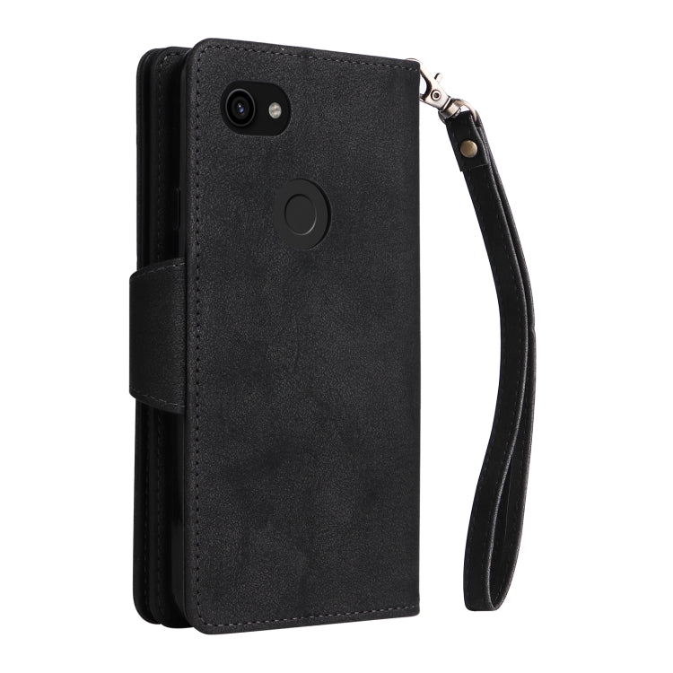 Rivet Buckle 9 Cards Three Fold Leather Phone Case, For Google Pixel 3A, For Google Pixel 3A XL, For Google Pixel 4, For Google Pixel 4A 4G, For Google Pixel 4A 5G, For Google Pixel 4 XL