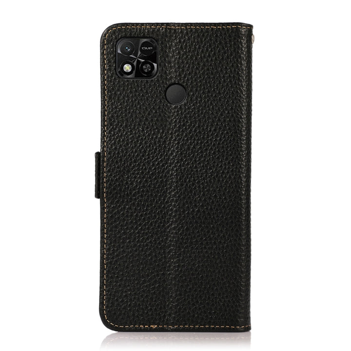 KHAZNEH Side-Magnetic Litchi Genuine Leather RFID Phone Case, For Xiaomi Redmi 10A, For Sony Xperia Ace III, For Kyocera Android One S9, For Samsung Galaxy F23 / M23