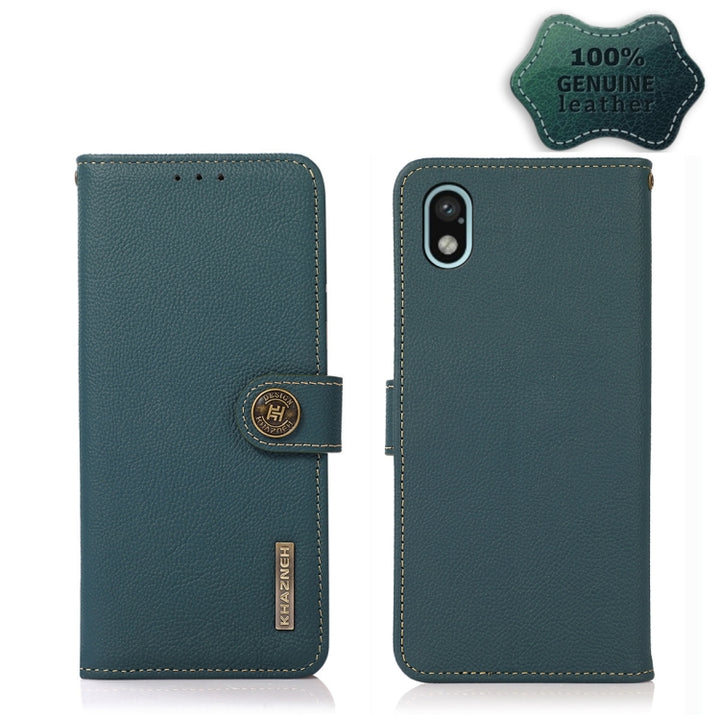 KHAZNEH Custer Genuine Leather RFID Phone Case, For Xiaomi Redmi 10A, For Sony Xperia Ace III, For Kyocera Android One S9, For Samsung Galaxy F23 / M23