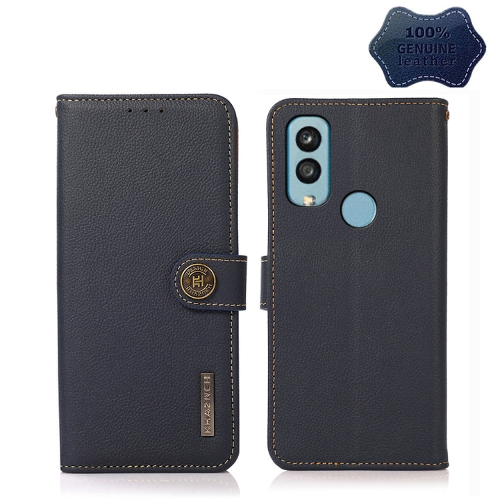 KHAZNEH Custer Genuine Leather RFID Phone Case, For Xiaomi Redmi 10A, For Sony Xperia Ace III, For Kyocera Android One S9, For Samsung Galaxy F23 / M23