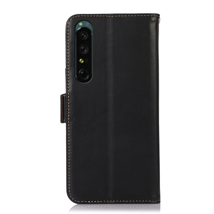 Crazy Horse Top Layer Cowhide Leather Phone Case, For Sony Xperia 1 IV, For Sony Xperia 10 IV