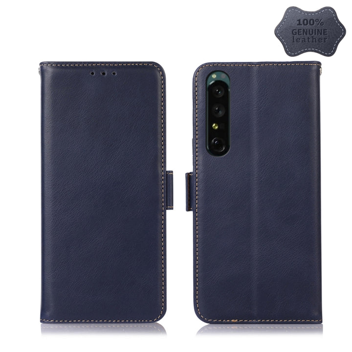 Crazy Horse Top Layer Cowhide Leather Phone Case, For Sony Xperia 1 IV, For Sony Xperia 10 IV