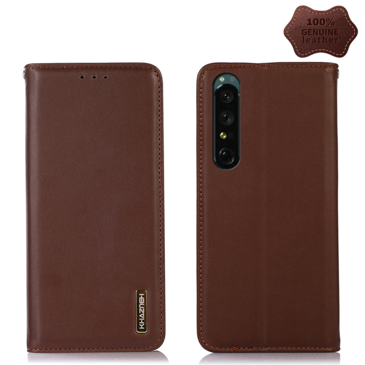 KHAZNEH Nappa Top Layer Cowhide Leather Phone Case, For Sony Xperia 1 IV, For Sony Xperia 10 IV