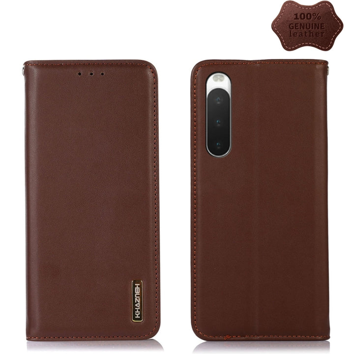 KHAZNEH Nappa Top Layer Cowhide Leather Phone Case, For Sony Xperia 1 IV, For Sony Xperia 10 IV