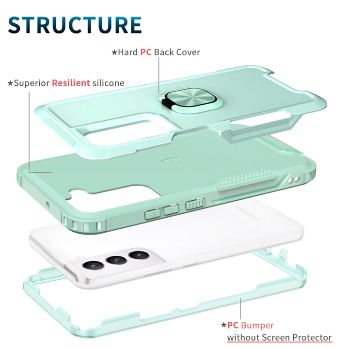 3 in 1 Ring Holder PC + TPU Phone Case, For Samsung Galaxy S22 5G, For Samsung Galaxy S22+ 5G, For Samsung Galaxy S22 Ultra 5G, For Samsung Galaxy S21 5G, For Samsung Galaxy S21+ 5G