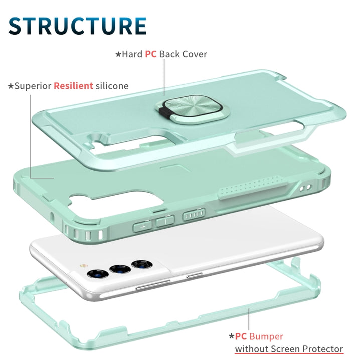 3 in 1 Ring Holder PC + TPU Phone Case, For Samsung Galaxy S21 FE 5G, For Samsung Galaxy A53, For Samsung Galaxy A73 5G, For Samsung Galaxy A33 5G, For Google Pixel 6