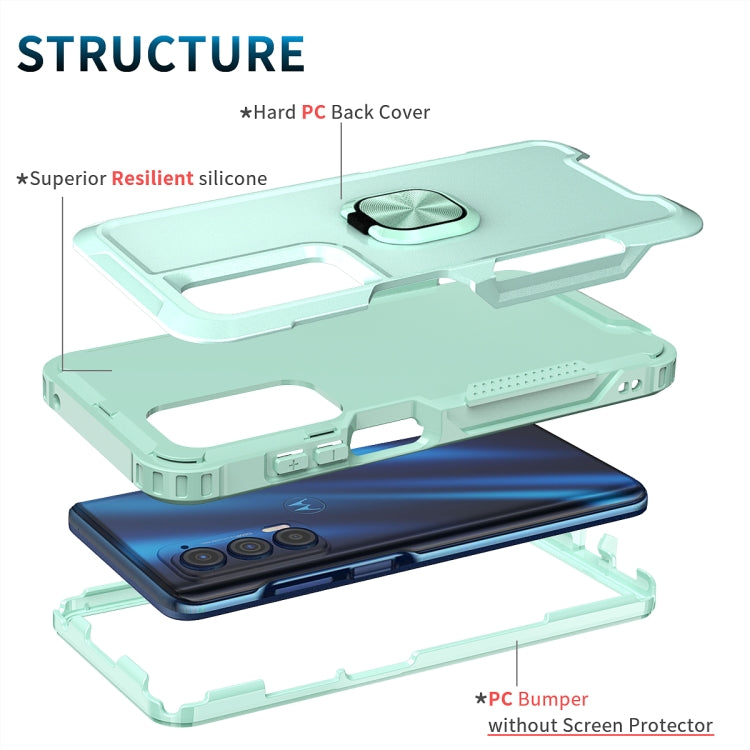 3 in 1 Ring Holder PC + TPU Phone Case, For Motorola Moto Edge 2021, For Motorola Moto G Pure