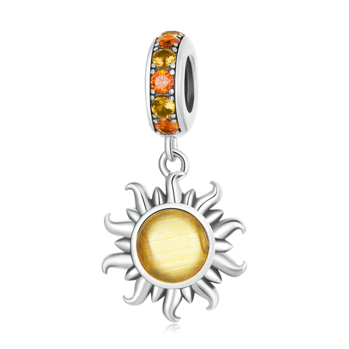 S925 Sterling Silver Little Sun Pendant DIY Bracelet Necklace Accessories, Little Sun