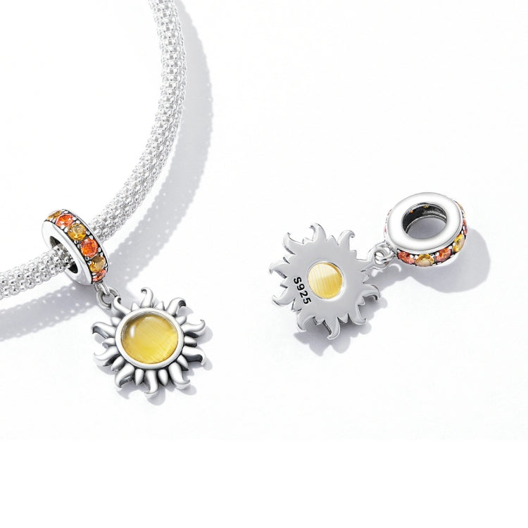 S925 Sterling Silver Little Sun Pendant DIY Bracelet Necklace Accessories, Little Sun