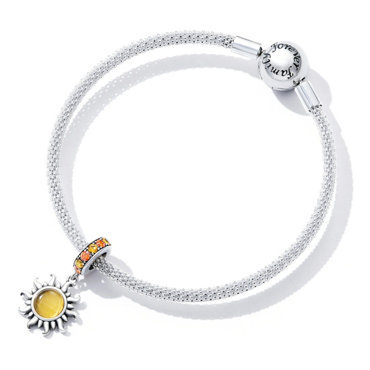 S925 Sterling Silver Little Sun Pendant DIY Bracelet Necklace Accessories, Little Sun