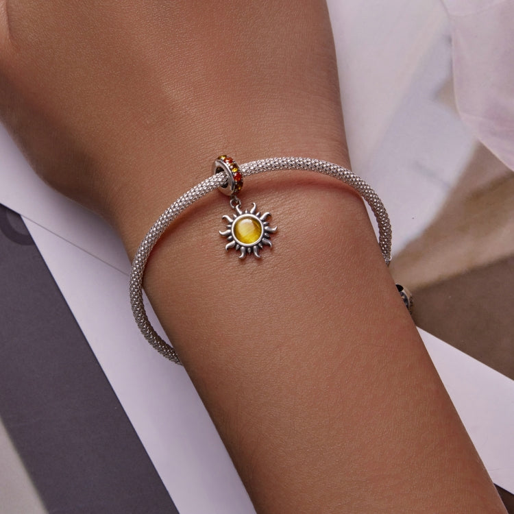 S925 Sterling Silver Little Sun Pendant DIY Bracelet Necklace Accessories, Little Sun