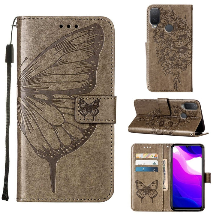 Embossed Butterfly Leather Phone Case, For Alcatel 1L 2021, For Google Pixel 6a 5G, For Google Pixel 7 5G, For Itel P37 / Vision 2s