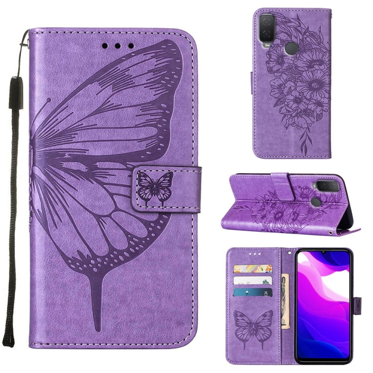 Embossed Butterfly Leather Phone Case, For Alcatel 1L 2021, For Google Pixel 6a 5G, For Google Pixel 7 5G, For Itel P37 / Vision 2s