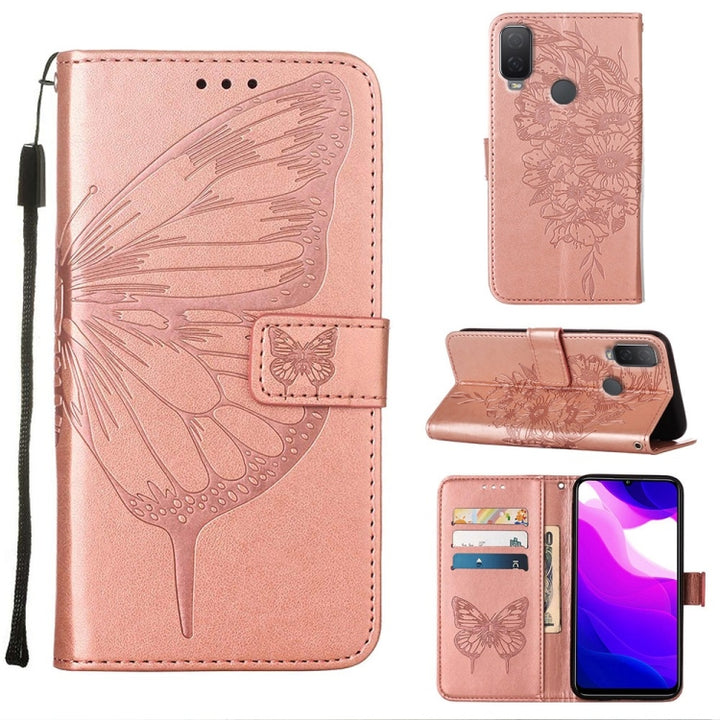 Embossed Butterfly Leather Phone Case, For Alcatel 1L 2021, For Google Pixel 6a 5G, For Google Pixel 7 5G, For Itel P37 / Vision 2s