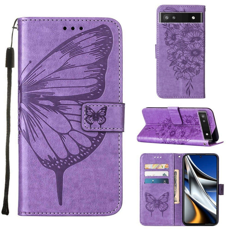 Embossed Butterfly Leather Phone Case, For Alcatel 1L 2021, For Google Pixel 6a 5G, For Google Pixel 7 5G, For Itel P37 / Vision 2s