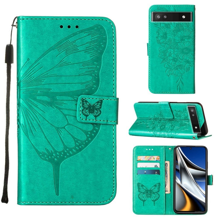 Embossed Butterfly Leather Phone Case, For Alcatel 1L 2021, For Google Pixel 6a 5G, For Google Pixel 7 5G, For Itel P37 / Vision 2s