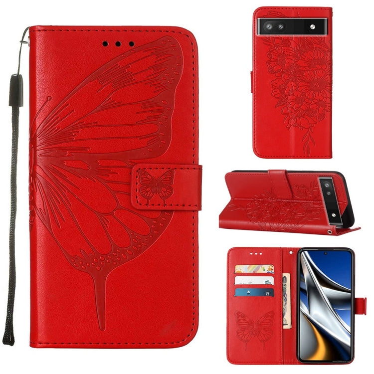 Embossed Butterfly Leather Phone Case, For Alcatel 1L 2021, For Google Pixel 6a 5G, For Google Pixel 7 5G, For Itel P37 / Vision 2s