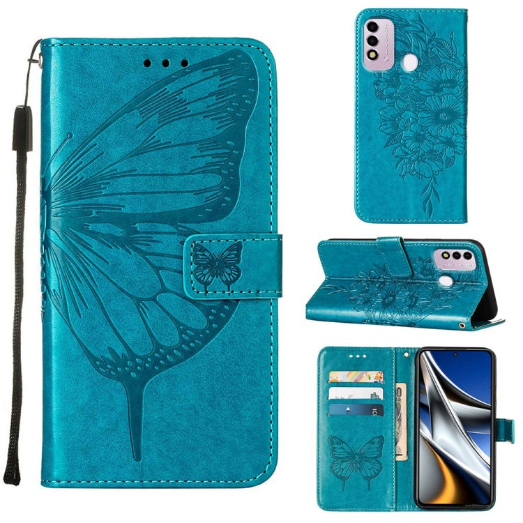 Embossed Butterfly Leather Phone Case, For Alcatel 1L 2021, For Google Pixel 6a 5G, For Google Pixel 7 5G, For Itel P37 / Vision 2s